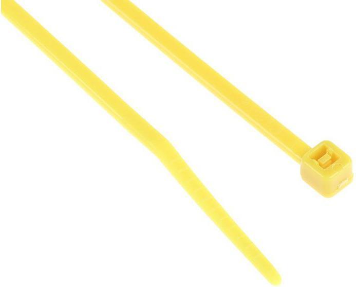 Actual product image RS PRO Cable tie,yellow,2,5x160mm (Plastic cable ties, 165 mm, 100 pcs.)