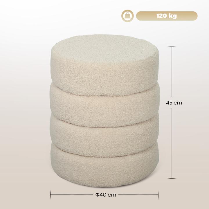 Produktbild Homcom Fusshocker Polyester, Schaumstoff Beige