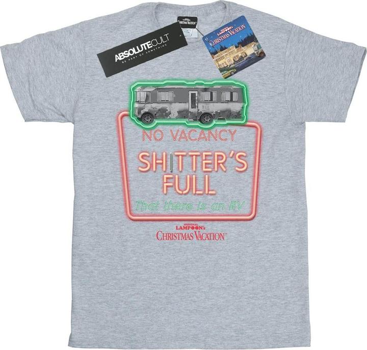 Actual product image National Lampoon´s Vacation Womens/Ladies Greyscale No Vacancy Cotton Boyfriend T-Shirt (S)