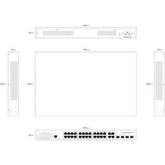 Thumbnail - Ernitec Managed Layer 2+ Switch, 24 (24 Ports), Netzwerk Switch