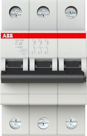 Actual product image ABB Compact Home SH200 MCB, 3P Poles, 40A Curve C