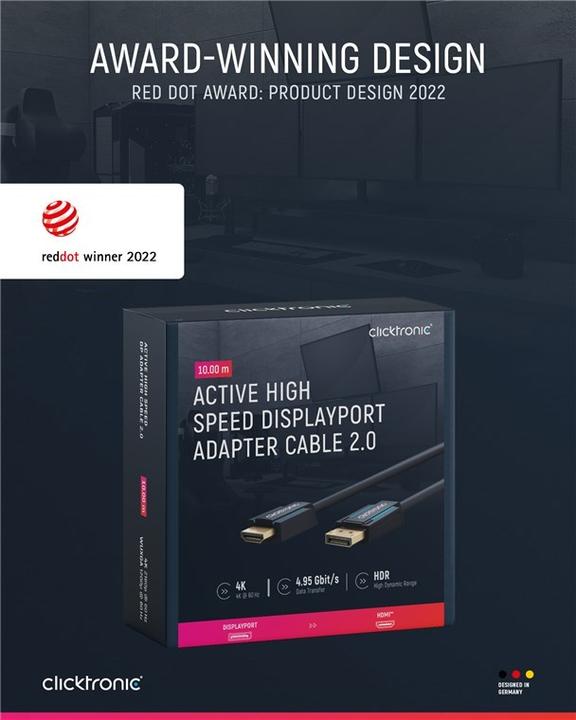 Image du produit clicktronic Câble adaptateur DisplayPort/HDMI™ Casual, 10 m (10 m)