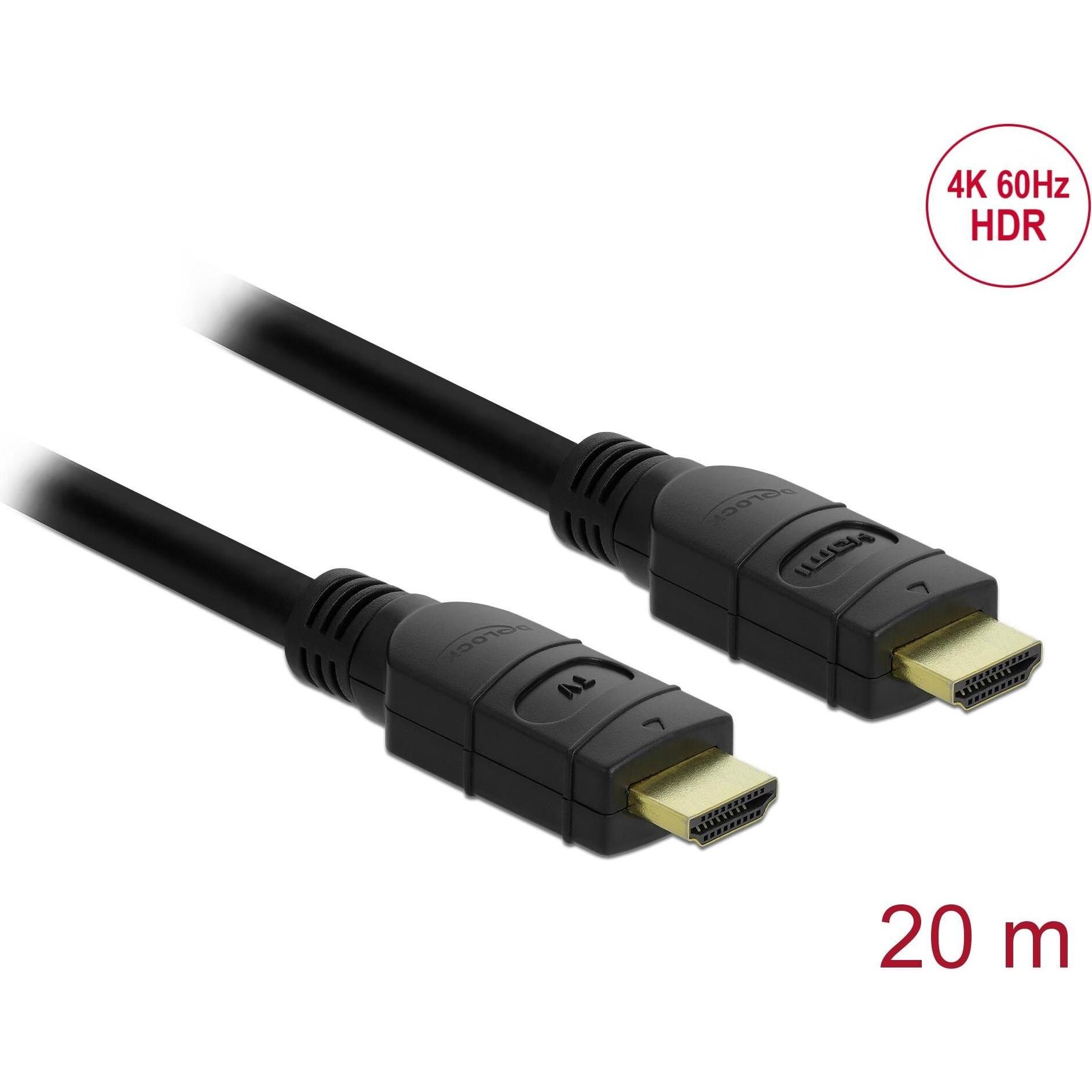 Delock HDMI (Typ A) — HDMI (Typ A) (20 m, HDMI), Video Kabel