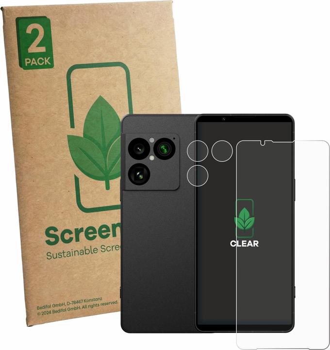 Produktbild ScreenLeaf Schutzfolie für Sony Xperia 1 VIII (Display+Kamera) nachhaltiger Displayschutz Display Schutz Folie (2 Stk., Sony Xperia 1 VII)