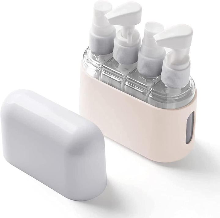 Produktbild Swissdetector Praktisches und elegantes 4-in-1-Reiseflaschen-Set - 50Ml - Beige (Tasche)