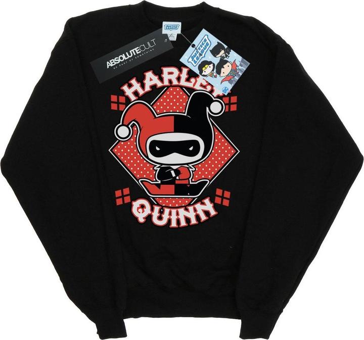 Immagine prodotto Chibi Harley Quinn Badge Felpa Ragazze (140, 146)