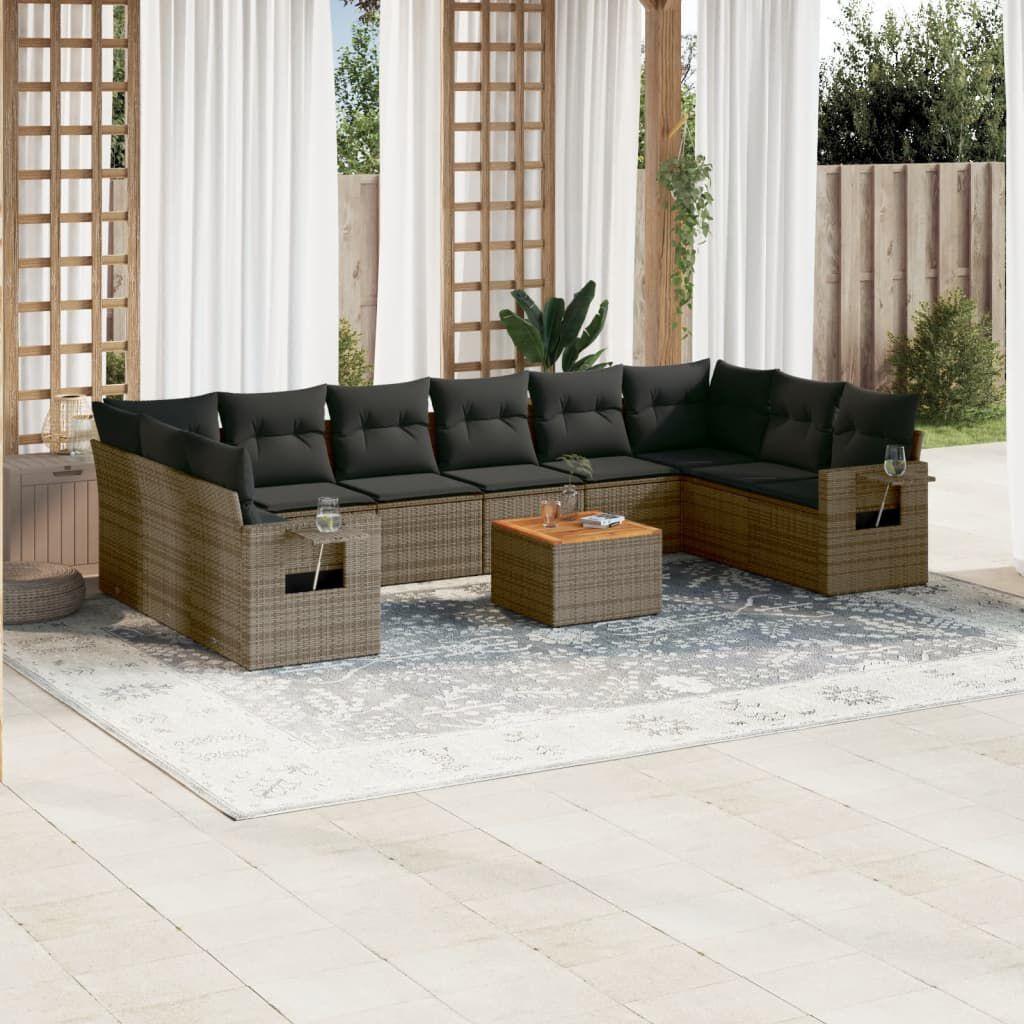 Thumbnail - VidaXL, Gartenlounge, 10-tlg. Garten-Lounge-Set mit Kissen