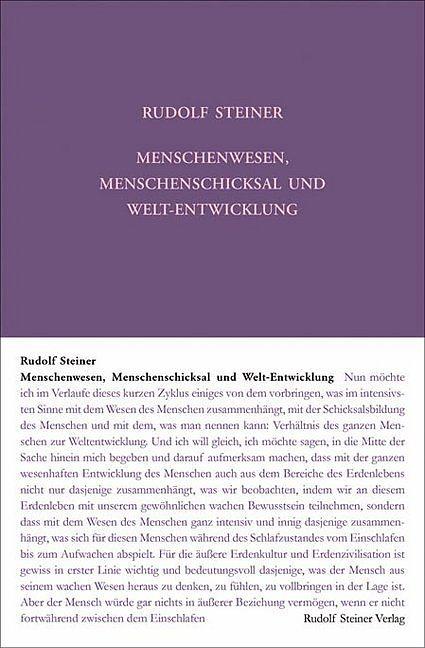 Produktbild Menschenwesen, Menschenschicksal und Welt-Entwickelung (Deutsch, Rudolf Steiner, 2017)