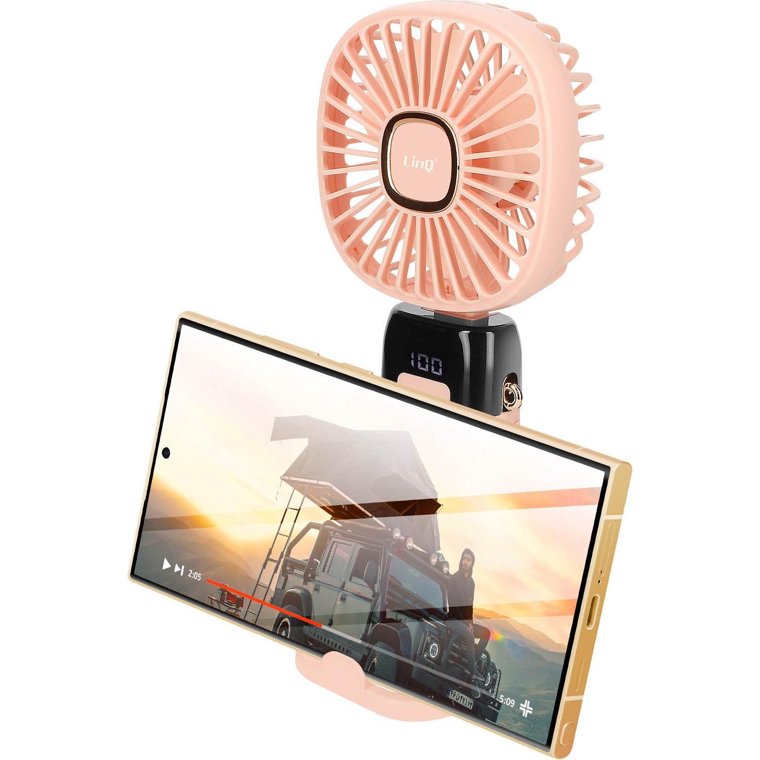 LinQ Tiny Tornado Handventilator, Ventilator, Rosa