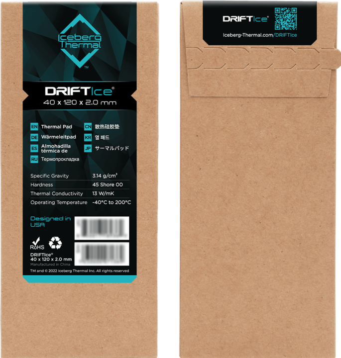 Actual product image Iceberg Thermal DRIFTIce Thermal Pad. (2 mm, 13 W/m K)