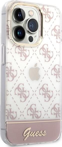 Produktbild Guess GUHCP14LHG4MHP iPhone 14 Pro 6,1" różowy/pink hardcase 4G Pattern Script (Apple iPhone 14 Pro)