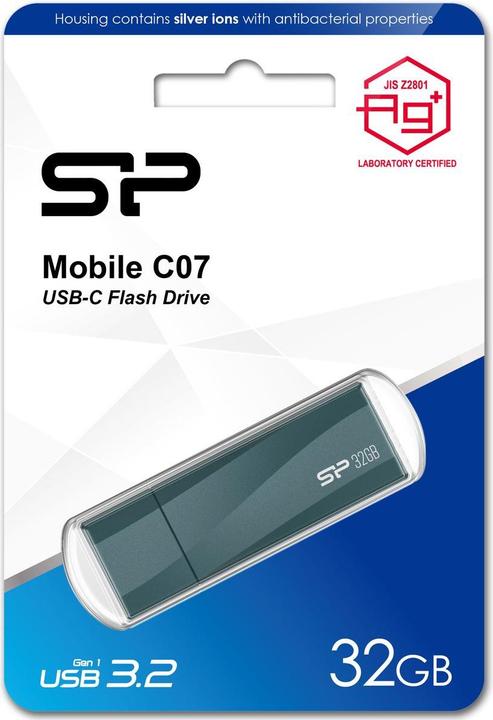 Image du produit Silicon Power Mobile C07 USB flash drive USB Type-C 3.2 Gen 1 (3.1 Gen 1) Blue (32 Go, USB-C)
