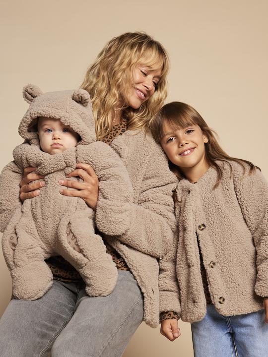 Immagine prodotto Envie de Fraise Mädchen Jacke mit Teddyfleece Mama-Tochter-Capsule, Futter mit Leo-Print (128)