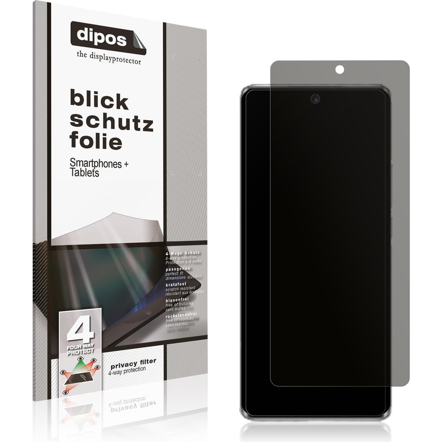 Dipos Blickschutzfolie 4-Way Privacy (1 Stück, Huawei Nova 10), Smartphone Schutzfolie, Transparent
