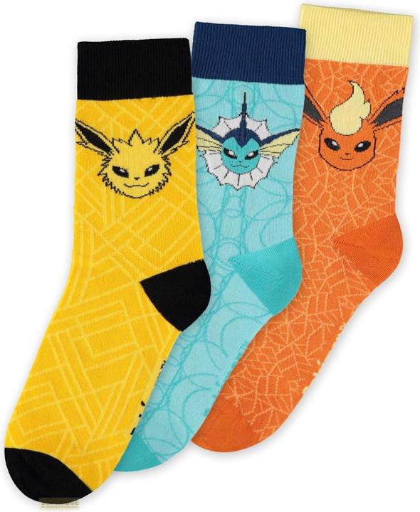 Immagine prodotto Difuzed Pokémon - Eevee Evolution (VFJ) Socks (3 Pack) - 39/42 (confezione da 3, 39 - 42)