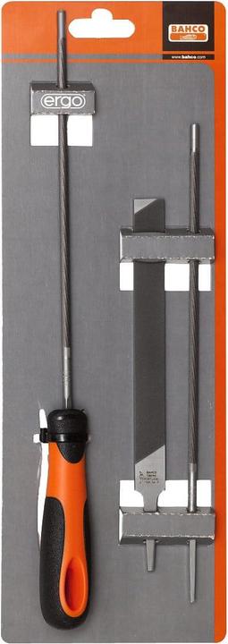 Actual product image Bahco ERGO chain saw file set with two-component handle, 4 x 200 mm (200 mm)