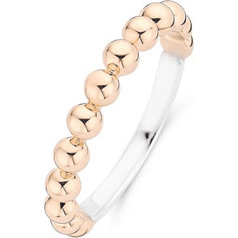 Ti Sento Milano, Ring, Ring mit Kugelstruktur bicolor vergoldet 12181SY, (56, 925 Silber)