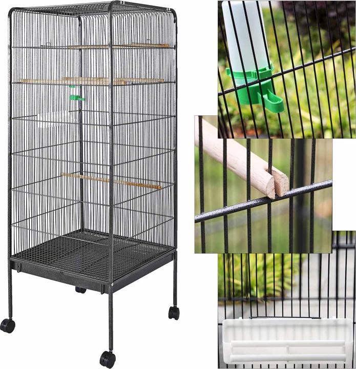 Image du produit Wiltec XL Volière oiseaux 54x54x146cm Volière petit oiseau Perruche