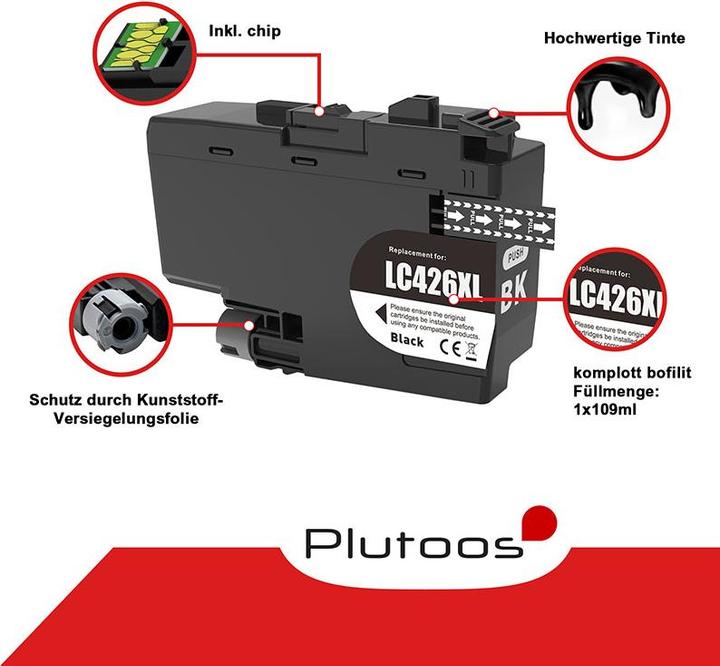 Produktbild Plutoos Brother LC-426 Patrone kompatibel, Black (LC-426 BK)