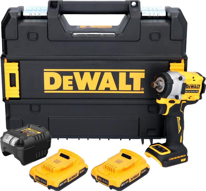 Produktbild DeWalt DCF 921 D2T Akku Schlagschrauber 18 V 400 Nm 1/2" Brushless + 2x Akku 2,0 Ah + Ladegerät +