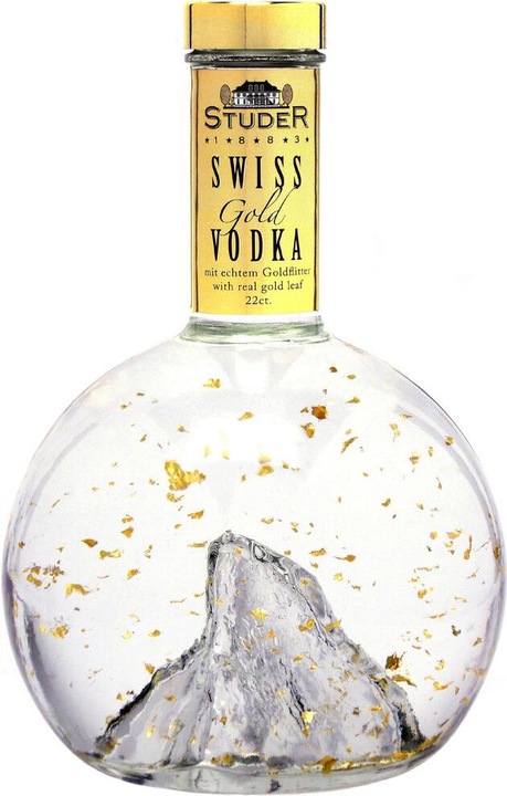 Produktbild The Wild Alps Studer Swiss Gold Vodka Pure Grain mit Goldflitter 22 Karat (1 x 70 cl)