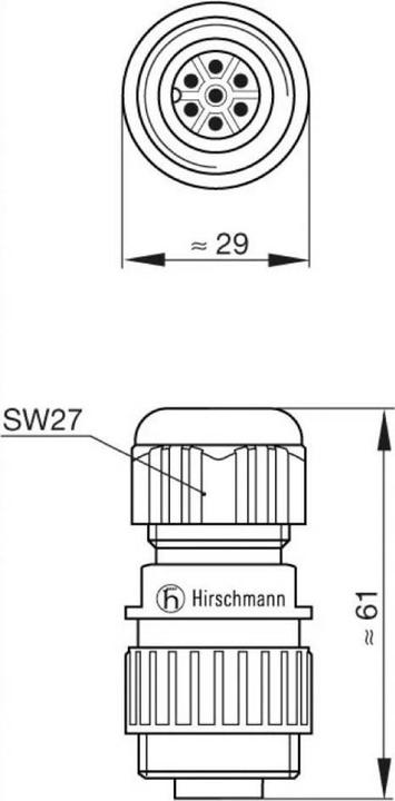 Actual product image Hirschmann Connectors for mains voltages