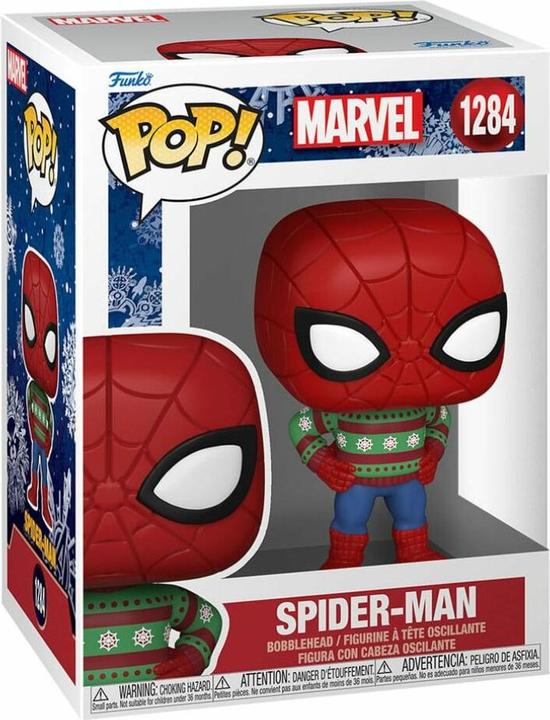 Actual product image Funko MARVEL HOLIDAY - POP N° 1284 - Spider-Man (Pull-Over)