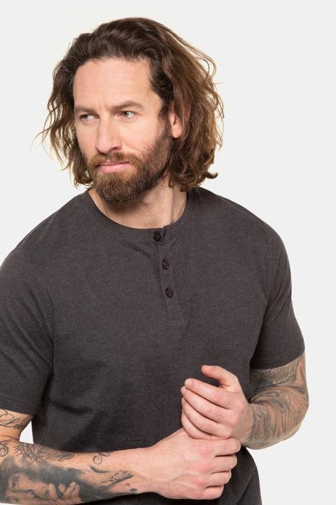 Image du produit JP1880 T-shirt Henley, collection Basic. Manches courtes et patte de boutonnage (7XL)