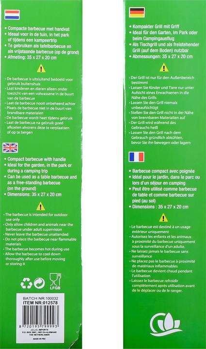 Immagine prodotto Benson Grill compatto e portatile 35 x 27 x 20 cm (27 cm)