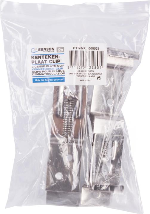 Actual product image Benson License plate clip 2 pcs bulk