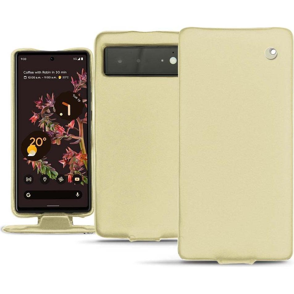 Noreve Lederschutzhülle vertikal (Google Pixel 6), Smartphone Hülle, Beige
