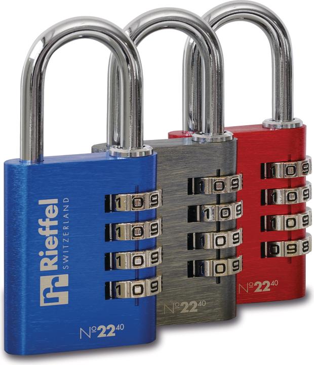 Actual product image Rieffel Aluminium combination lock 22/40 BLUE SB