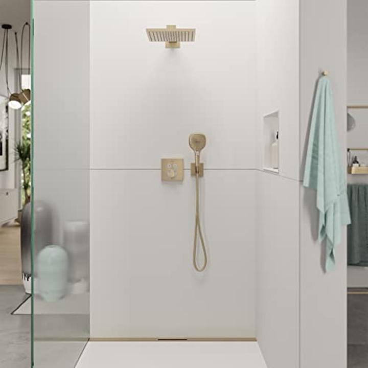 Actual product image hansgrohe HG wall connection FixFit E with shower holder brushed bronze