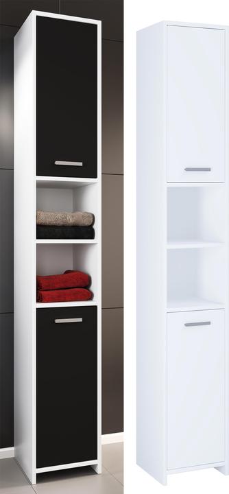 VCM Badmöbel Hochschrank Badschrank Zalo L Drehtüren (30 x 30 x 180 cm)