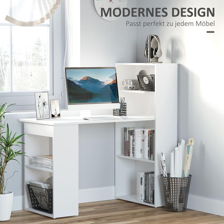 Image du produit Homcom Bureau avec 6 casiers de rangement (120 x 55 x 120 cm)