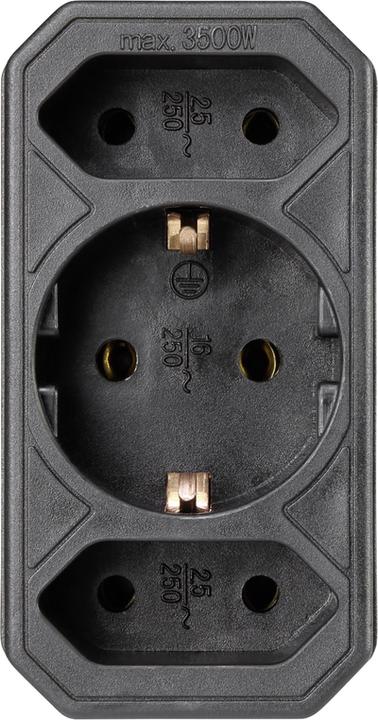 Immagine prodotto Basetech 1595908 1 pezzo Distributore di zoccoli nero (1x, CEE 7/3)