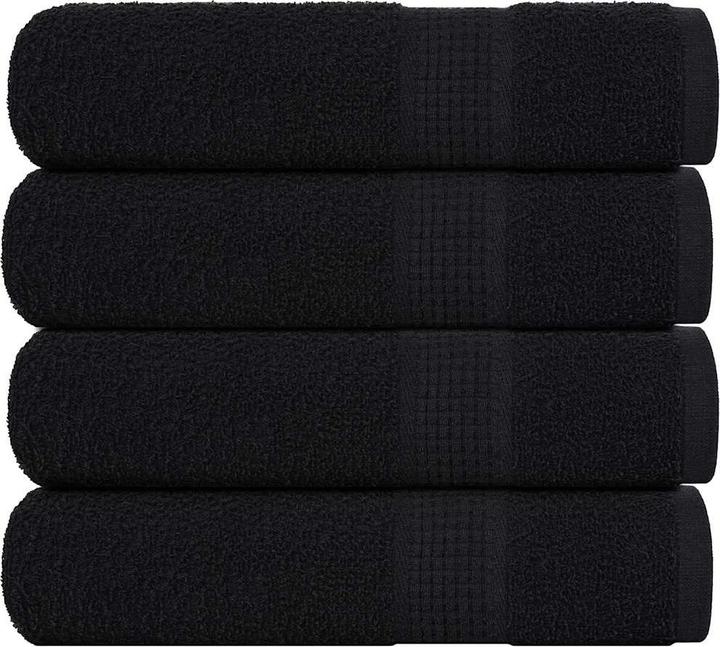 Immagine prodotto vidaXL Asciugamani da bagno 4 pezzi neri 100x150 cm 360 g/m² 100% cotone telo doccia (100 x 150 cm)