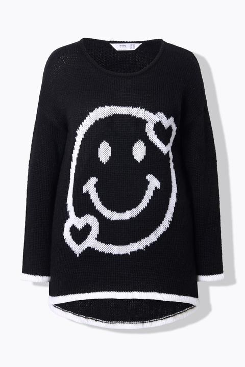Image du produit Angel of Style Pull motif Smiley, base plus longue dans le dos, coupe évasée (54)