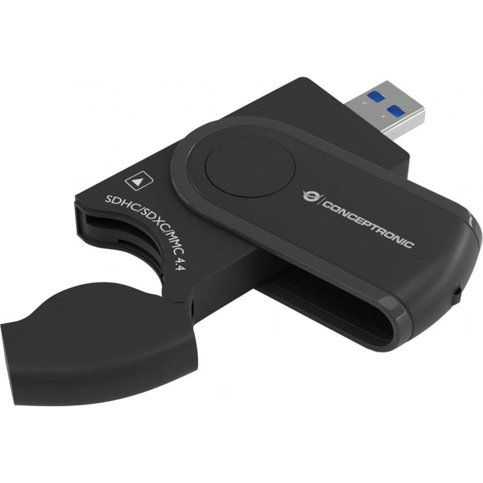 Thumbnail - Conceptronic Card Reader USB3.0 2xSD,2xMicroSD sw (USB 3.0), Speicherkartenlesegerät, Schwarz