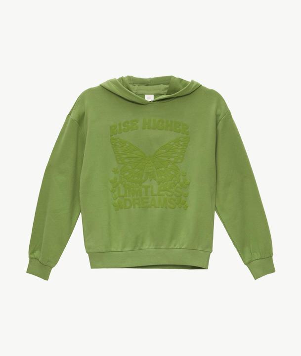 Produktbild s.Oliver Sweatshirt Oversized-Sweatshirt mit Kapuze und gummiertem Frontprint (M)