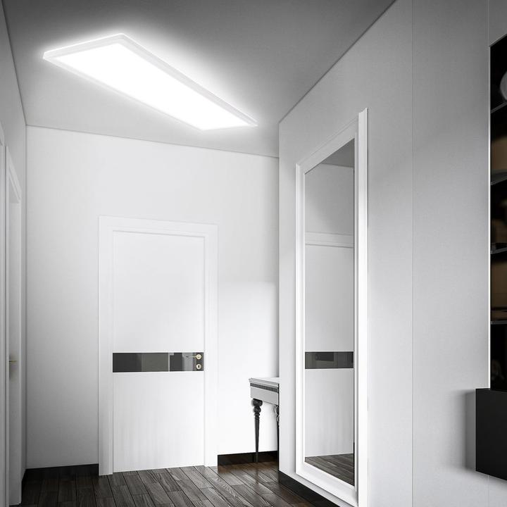 Produktbild Briloner Ultraflaches LED Panel mit Backlight + Microwave, IP44, Weiss (4800 lm)