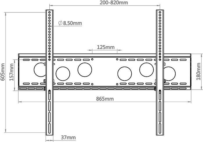 Immagine prodotto Hagor WH 85 T-HD supporto a parete inclinabile da 81 a 279cm 55-110 pollici VESA max 800x600 max Tragl (Muro, 110")