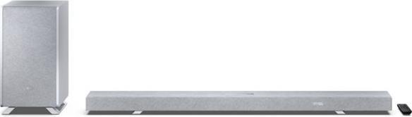 Sharp Speakers HT-SBW55121(SL) Q 5.1.2 Dolby Atmos/ DTS:X Soundbar with Wireless Subwoofer, Silver | (114 W, 5.1.2 Channel)