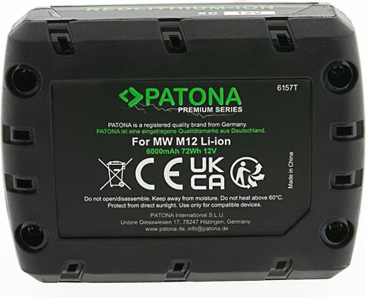 Productafbeelding Patona Akku Milwaukee M12 RedLithium (12 V)