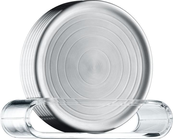 Productafbeelding WMF Glasplaat Glazen Onderzetters Onderzetters Set 6st LoftBar Roestvrij Staal Frosted (6 x, Glazen onderzetter)