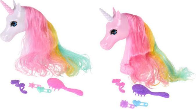 Produktbild Einhorn-Haarschnittkopf mit 4 Zubehörteilen