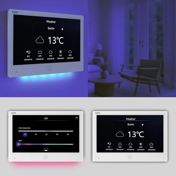 Immagine prodotto Eura 2-Draht Video Türsprechanlage VDP-49A3-2TY weiss Tuya (Cablato, WiFi)