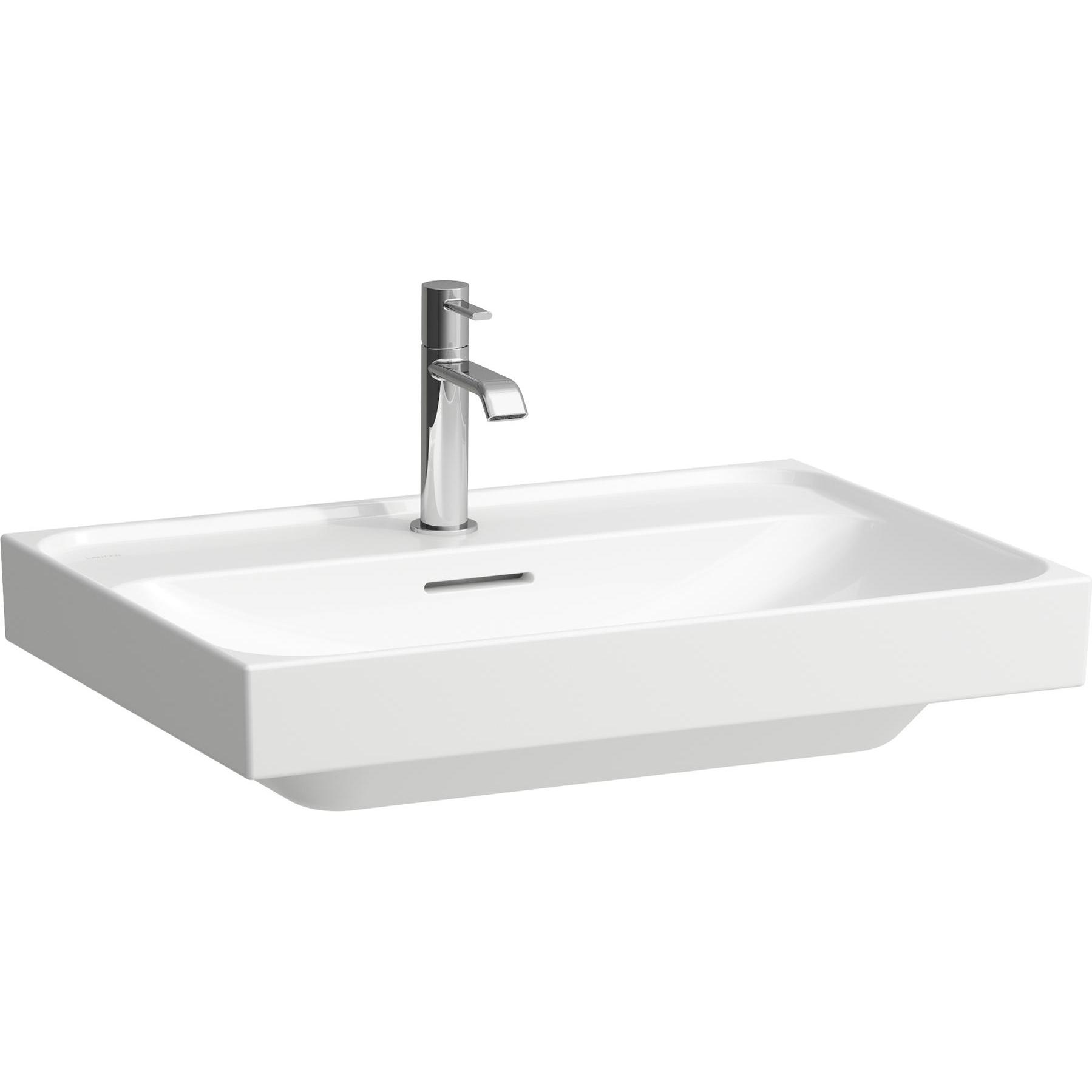 Laufen, Waschbecken, Meda Waschtisch, unterbaufähig, 650x460mm, 1 Hahnloch, mit Überlauf (680 mm, 205 mm)