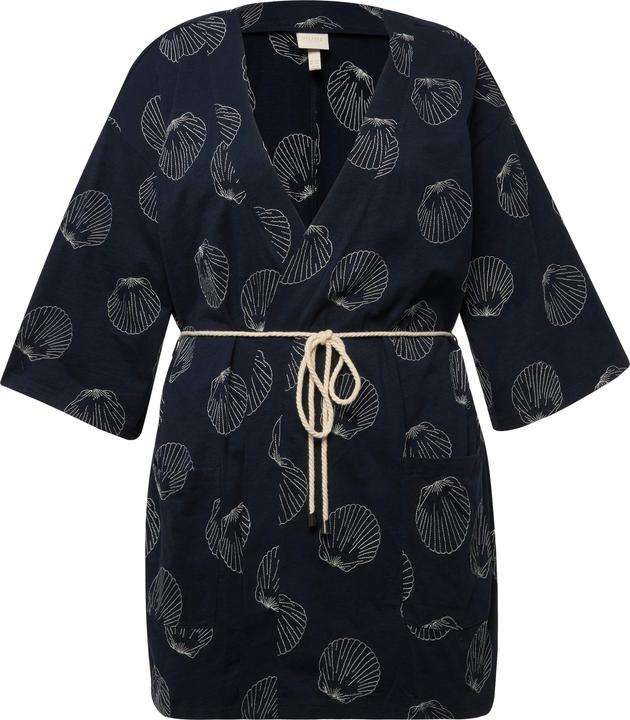 Image du produit Ulla Popken Kimono en coton bio avec broderie, col V et manches 3/4 (50, 52)