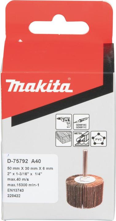 Actual product image Makita Roue à lamelles abrasives 50 x 30 / G40 (40)